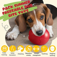 Aliceset 2 Pack Durable Freezable Dog Chew Toys for Aggressive Chewers Interactive Treat Dispensing Puzzle Toy for Large & XL Dogs Keeps Cool & Busy (Red)