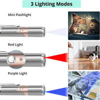 TBTeek Cat Toys, with Metal Case, Rechargeable - Silver / Red Light - image 4