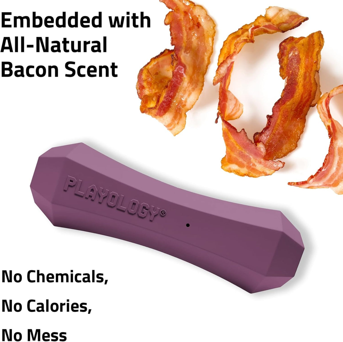 Playology Squeaky Chew Stick Scented Dog Toy - Medium / Bacon - image 4