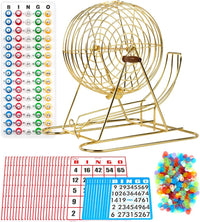 Regal Games Deluxe Bingo Game Set with Cage, Board, Balls - Professional Gold 18 Card