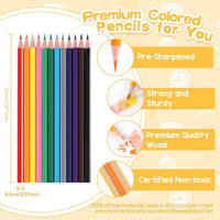 Toidgy 240 colored pencils bulk for classroom with 12 colors and 24 pencil sharpeners - view 4