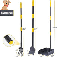 Niubya Pooper Scooper for Dogs, Metal Poop Scooper Tray Spade and Rake Set, Poop Scoop with Adjustable Long Handle, Dog Pooper Scooper for Pet Waste Removal