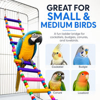Flexible Wooden Bird Ladder Bridge for Cages, 8 Steps - 12.5Inch - 5 Ladders - image 4