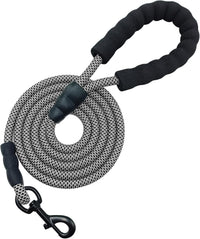 MayPaw Rope Dog Leash, Thick Leash for Medium Large Dogs - black white / 1/2" * 8'