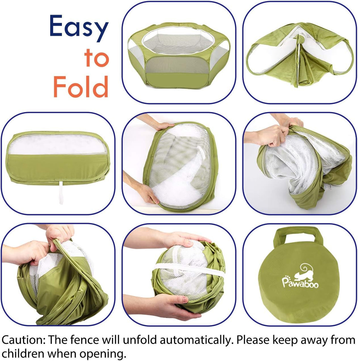 Pawaboo Small Animal Playpen, Waterproof Portable Pet Cage Tent - A-Green / 1 - image 2