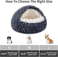 Hooded Donut Dog Bed – Essentials for Dogs - Dark grey / Large 27.5'' - image 2