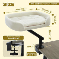 PAWZ Road Cat Desk Bed 360°Rotating Supports to 50 Lbs Cozy Nest - Beige / Plush - image 2