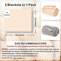 2 Blankets, Dog Cat Pet Blanket, Soft Warm Fleece, for Puppy - Beige+lightgray / 40"L x 32"W, 2/Pack - image 2