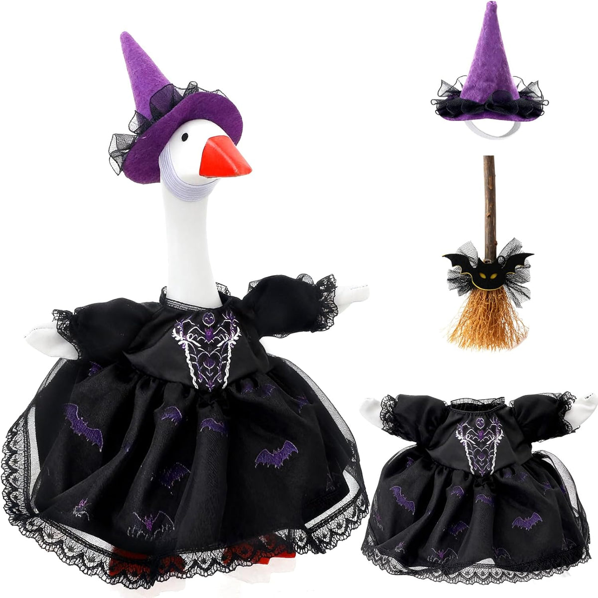7 Inch Mini Desk Goose Outfits - Halloween Color(black)