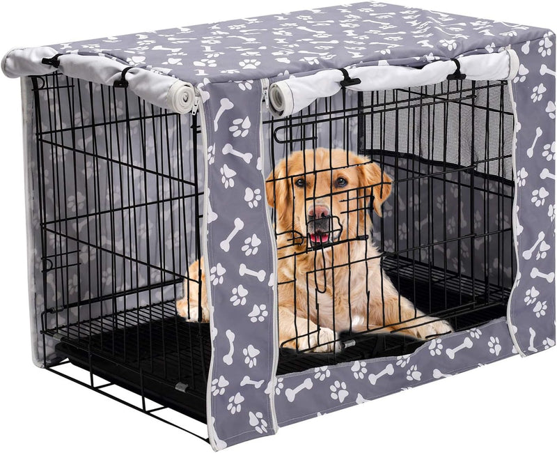 Pethiy Dog Crate Cover Durable Polyester Pet Kennel Cover Universal - 42.0"L x 27.0"W x 30.0"H / Sky Gray