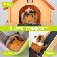 3 in 1 Enlarged Guinea Pig Hammock - Orange Roof - image 3