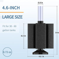 Pawfly Aquarium Large Bio Sponge Filter Quiet Betta Fry Shrimp - Up to 60Gal - image 3