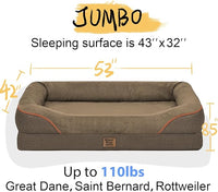 Washable Orthopedic Large Dog Bed - XL Large Dog Bed with Removable Bolsters Cover Foam Support Big Dogs Beds Non-Slip Bottom & Waterproof