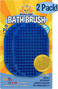 Bodhi Dog Shampoo Brush - Pet Grooming & Bath Supplies for Dogs and Cats - Bath Brush for Long - 2 Pack / Blue