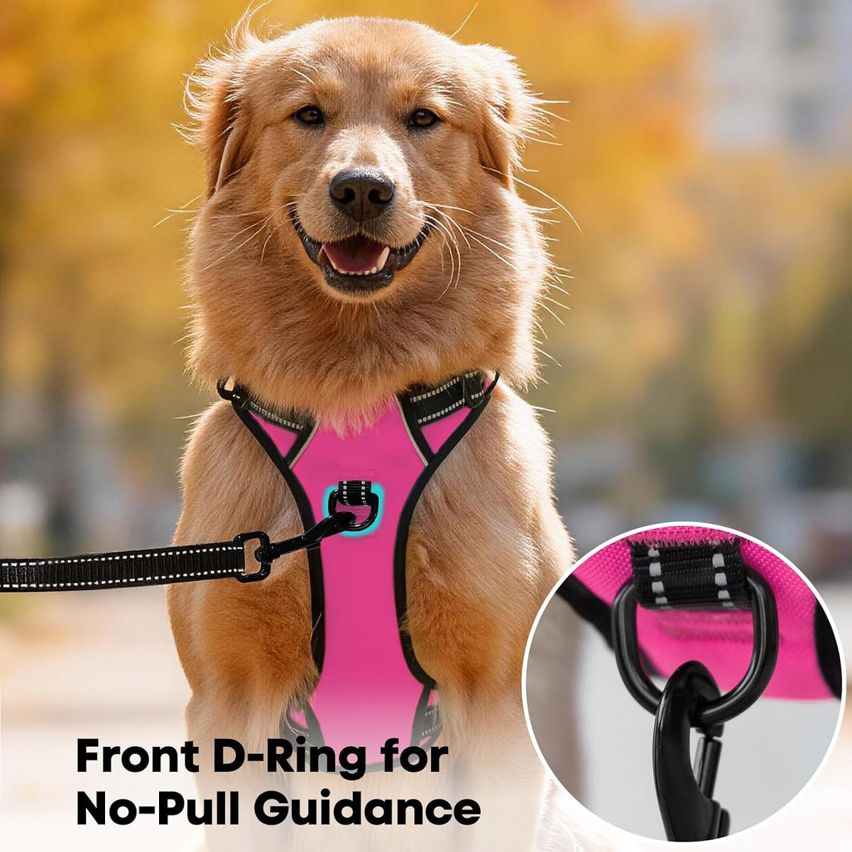 PoyPet No Pull Dog Harness Medium - Medium / Pink - image 2