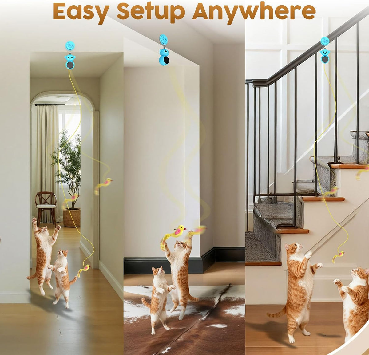2-in-1 Interactive Laser Pointer Cat Toy & Flying Bird Wand - image 3