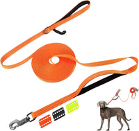 Fida Obedience Recall Training Agility Lead, Orange - 50FT / Neon Orange