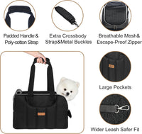 Dog Purse Carrier for Small Dogs Cats Rabbits Up to 12lbs - Black - image 3