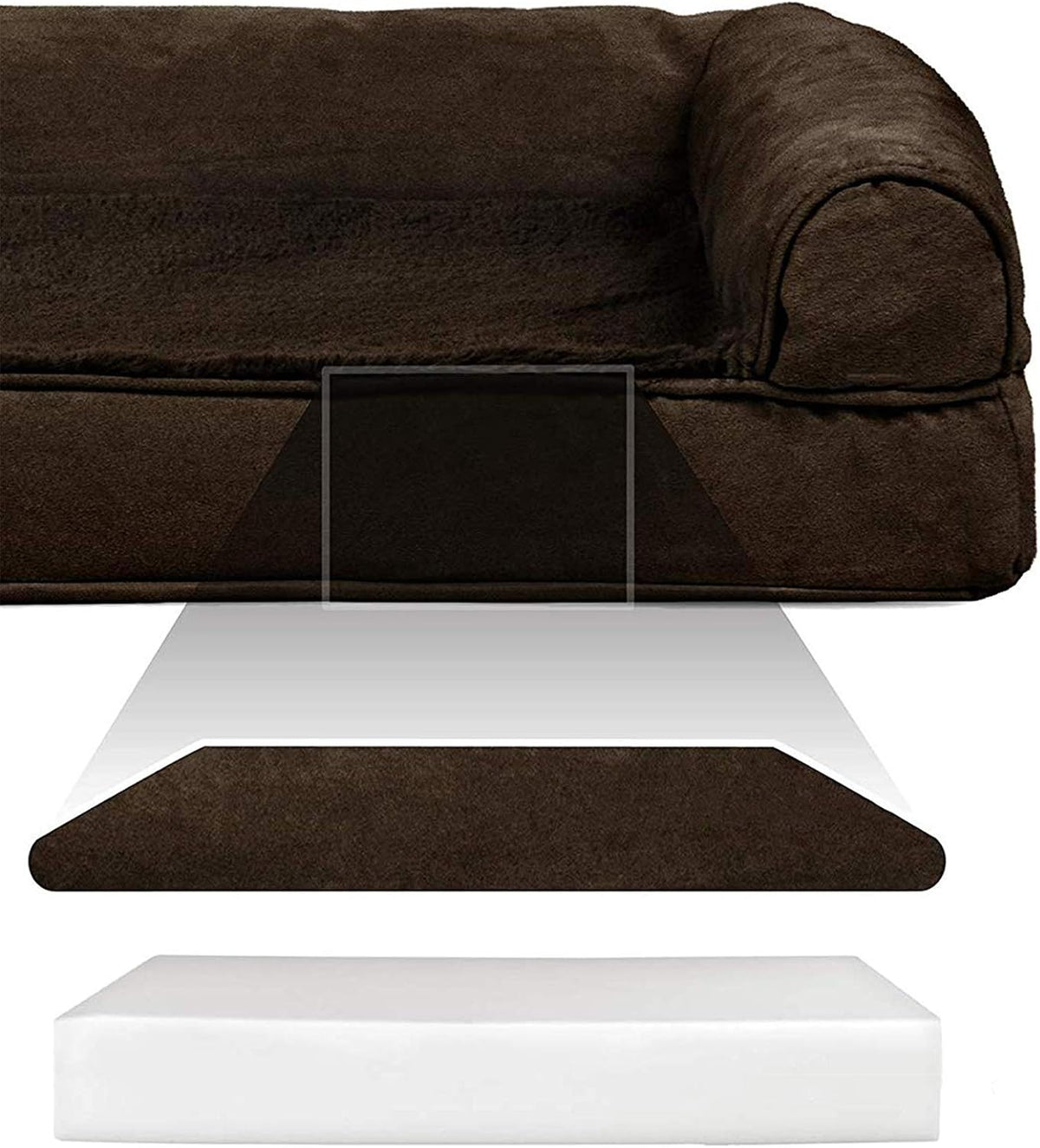 Furhaven Orthopedic Dog Bed for Large Dogs w/ Removable Bolsters - Jumbo Plus / Espresso - image 2