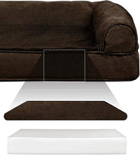 Furhaven Orthopedic Dog Bed for Large Dogs w/ Removable Bolsters & Washable Cover, For Dogs Up to 125 lbs - Plush & Suede Sofa - Espresso, Jumbo Plus/XXL