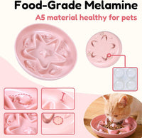 2 Pcs Cat Slow Feeder Bowl - Coral Pink / 6.2'' - image 4