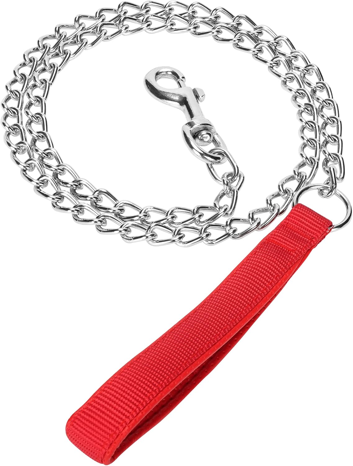 SGODA Metal Chain Heavy Duty Dog Leash - Red / 4 ft x 0.16 in