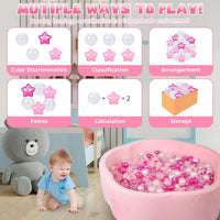 Star Ball Pit Balls for Toddlers, Ball Pool Play Tent - Pearl Purple Pink / 100 - image 4