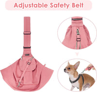 SlowTon Dog Carrier Sling - I-Peach Cotton Fabric / For Pets 6-12lbs - image 3