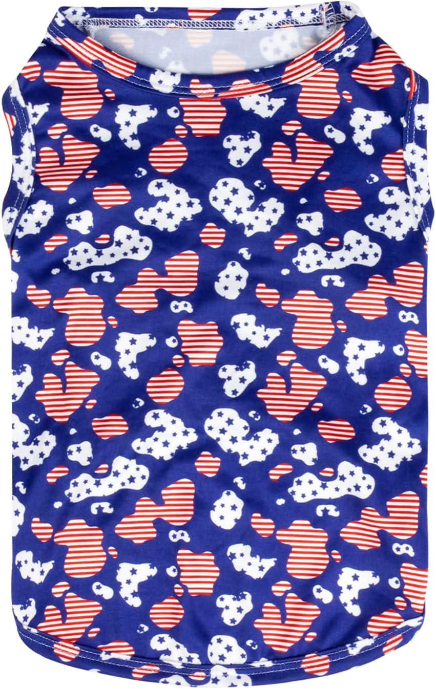 CuteBone Dog Shirts 2-Pack Soft Pet Clothes Breathable Summer Vest - Small / Stars&map - image 4