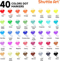 Shuttle Art Dot Markers, 10 Colors Washable Markers for Toddlers - 40 Colors / 40 - image 2