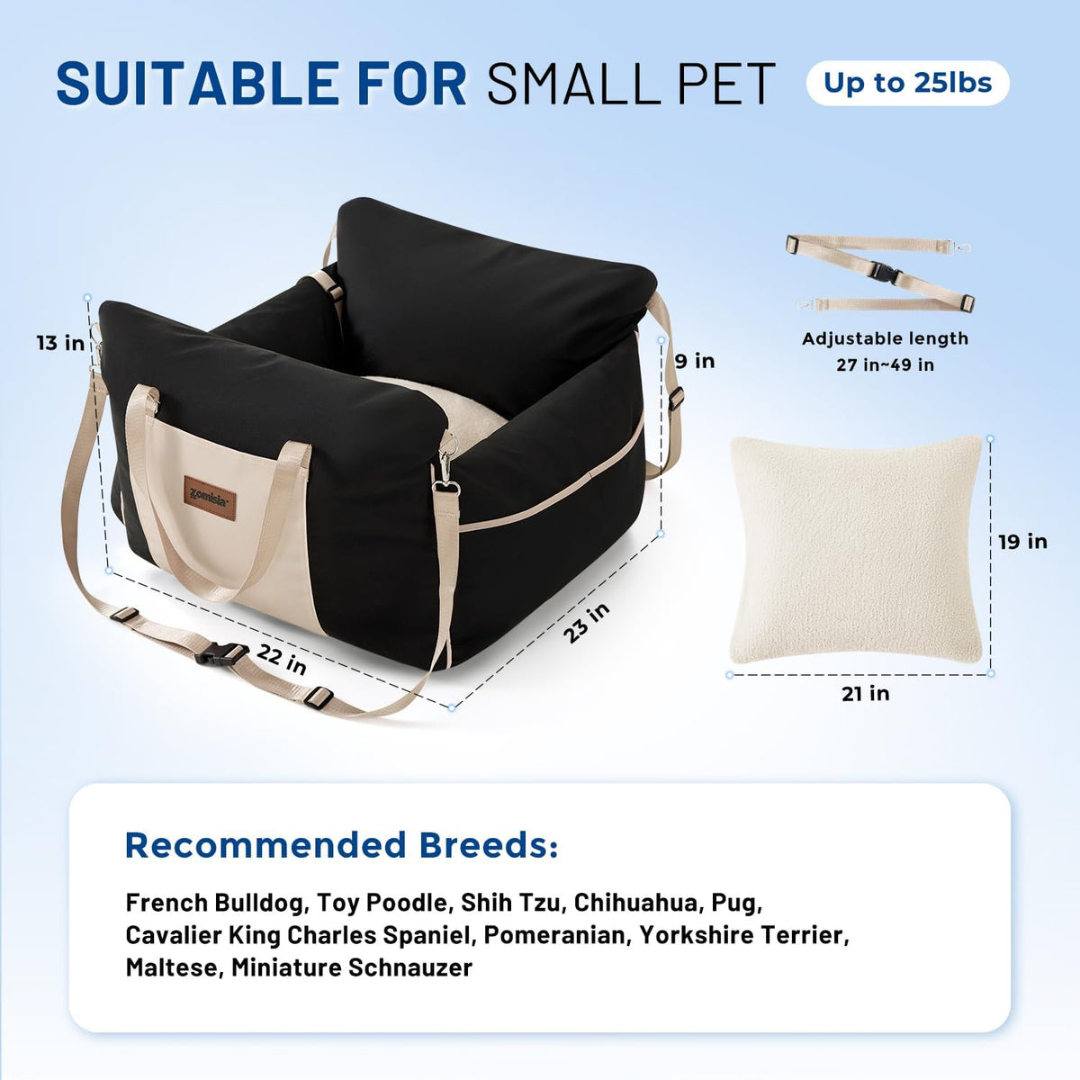 Dog Car Seat for Small Dogs - Black - image 2