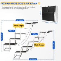 Dog Stairs for Large Dogs - 5-Steps Extra-Wide and Extra-Tall / 18.7" W x 41-43" H - image 2