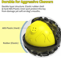 Dog Ball for Aggressive Chewers - Interactive Dog Toy Balls Fun Squeaky Sound to Keep Them Busy, Durable for Small Medium Large Breeds, Rubber Pet Chew Toys, As Seen on TV, Black & Yellow