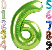 Number Balloons 1st Birthday Decorations - Light Green / Number 6