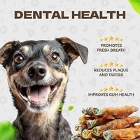 Chicken Wrapped Cod Skin Dog Treats, High Protein Chicken Jerky Chews Rawhide-Free Long-Lasting Dog Training Treats Snacks for Medium and Breeds 10.54oz