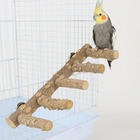 AWXZOM Natural Wood Bird perches Bird Ladder Perch Parrot Ladder