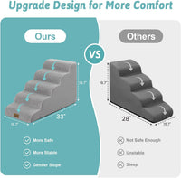 COZY KISS Dog Stairs for Small Dogs - Gray / 5 / 15.7x33x19.7 inch - image 3