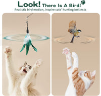 Pawaboo Cat Feather Wand Interactive Toy - White & Green - image 4