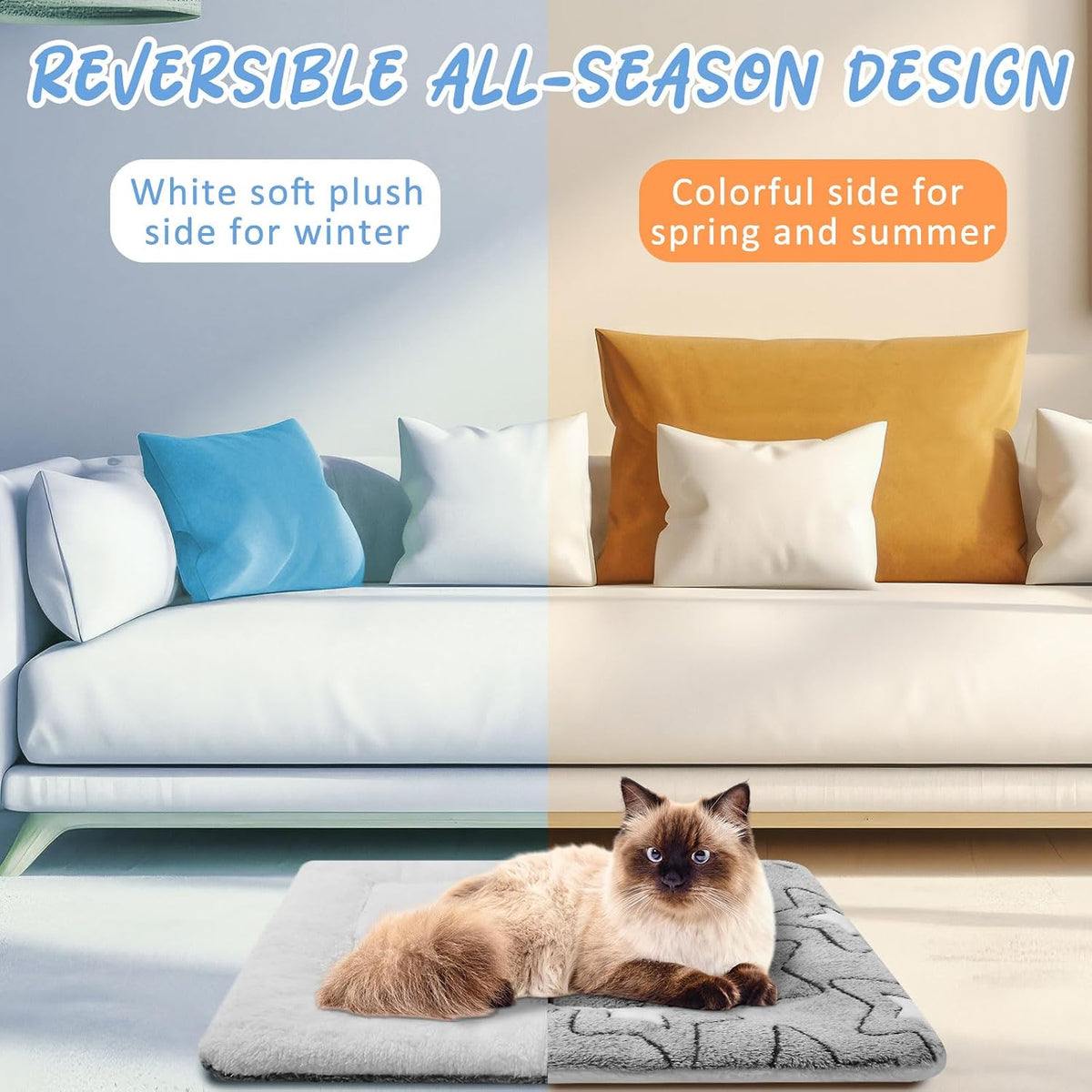 2 Pack Self Warming Cat Dog Bed Pad - Grey / 21" X 14" / Double Star - image 4