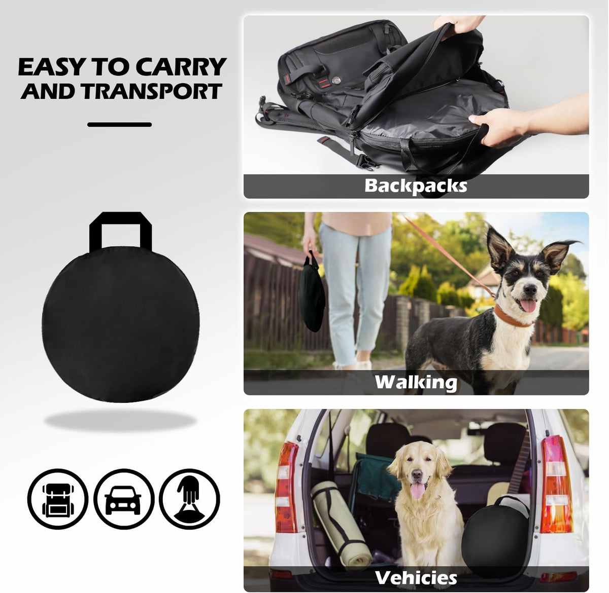 Cat Tent Outdoor, Pet Enclosure Tent Suitable for Cats and Small Animals, Indoor Playpen Portable - Black - image 3