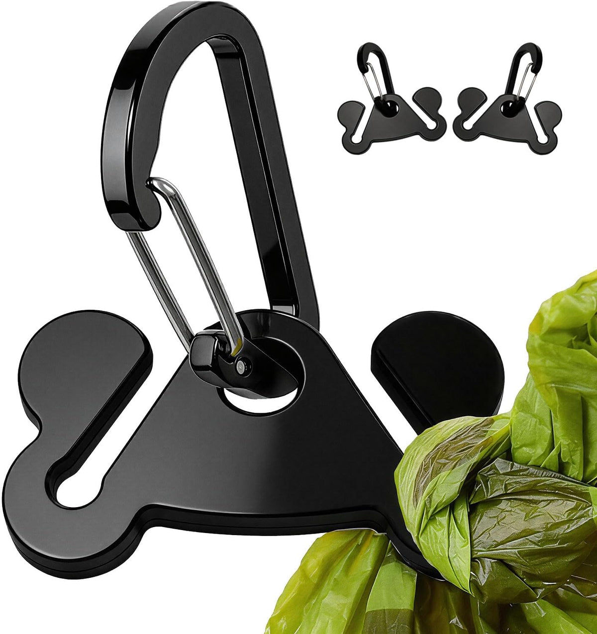 Dog Poop Bag Holder Leash Dogs Waste Bag Clip Dispenser Plastic - 1 Count (Pack of 2) / Black