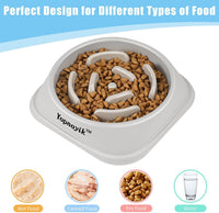 2 Pack Slow Feeder Dog Bowls for Medium Dogs & Cats – Essentials for Dogs - Large / Grey - image 4