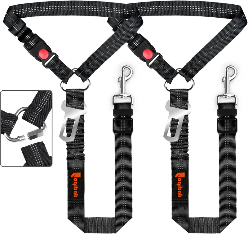Laqibak Removable Dog Seat Belt Harness for Car - Black