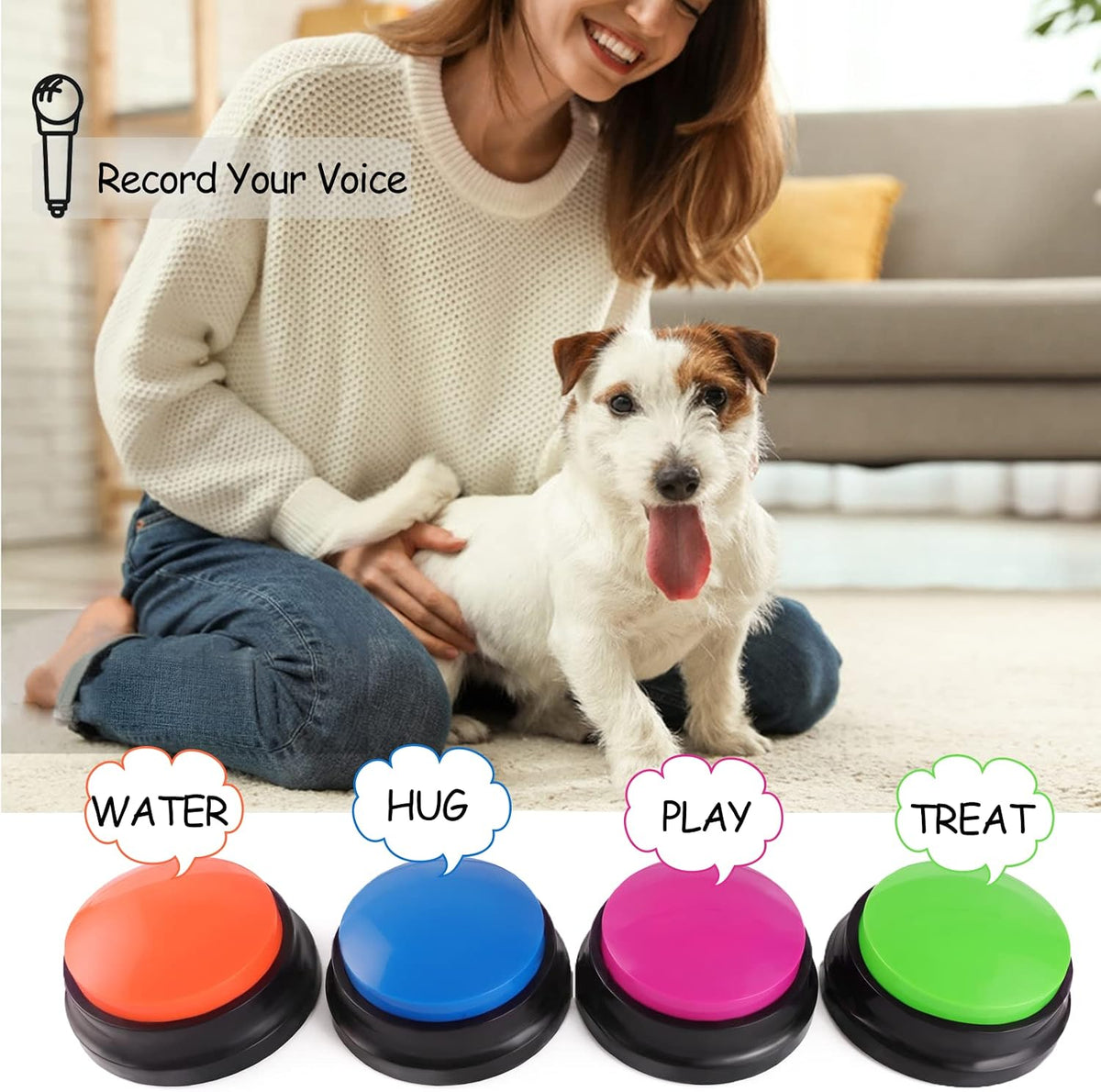 Voice Recording Button, Dog Buttons for Communication Pet Training Buzzer, 30 Second Record - image 3