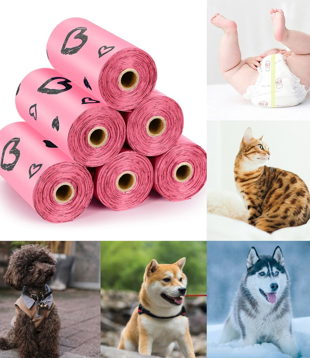 Dog Poop Bag Biodegradable 540 Count Dog Waste Bags with Dispenser - Pink- 540 Unsented - image 4