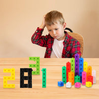 Jenaai linking cubes for math, 200 colorful plastic counting cubes snapped into towers - view 8