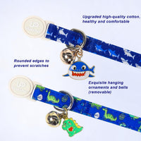 Halloween Cat Collar-2Pack Autumn Pumpkin Kitten Collars-Funny - Sharks&Dino Eggs - image 2