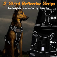 rabbitgoo Dog Harness for Large Dogs No Pull, Tactical Service Pet Vest with Molle and Control Handle, Adjustable and Reflective Military Harness for Easy Walking and Training, Black, XL