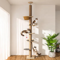 Cat Tree Floor to Ceiling, Cat Tower with Hammock & Perch