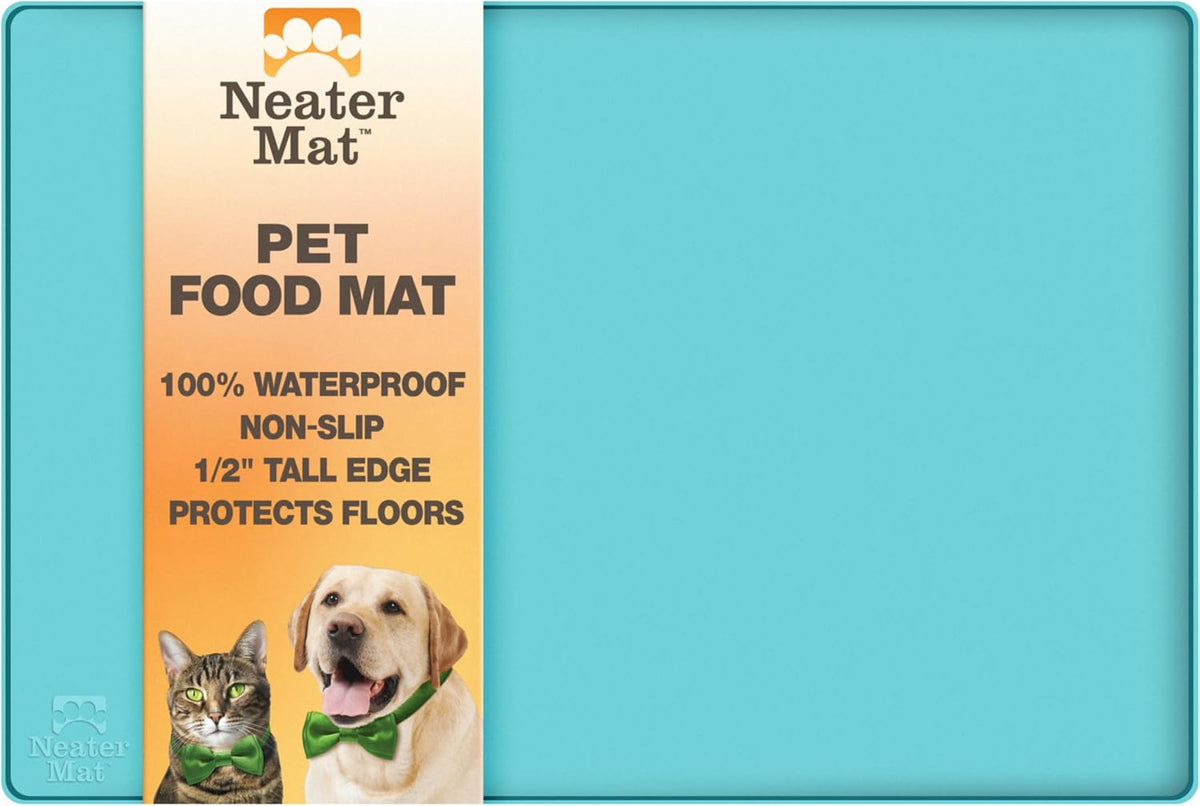 Neater Pet Brands Neater Mat Cat & Dog Food Mat - 19"L x 12"W / Aquamarine - image 4